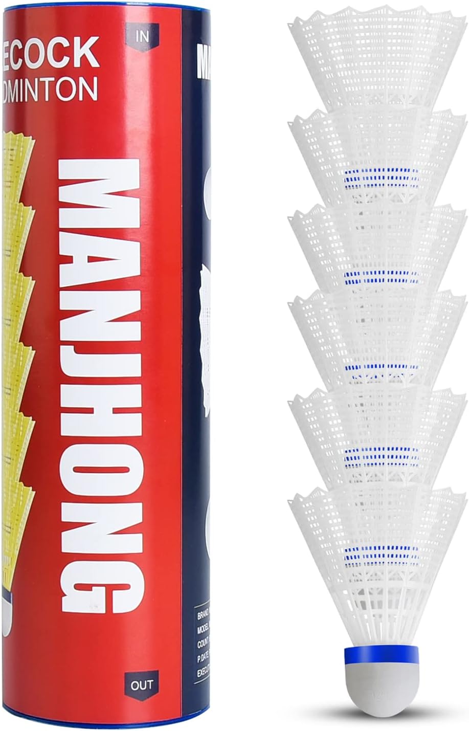 Nylon Badminton Shuttlecocks - Pack of 6/12, Yellow/White - Great Balance & Flight, Durable Shuttlecocks for Indoor Outdoor Sports Playing