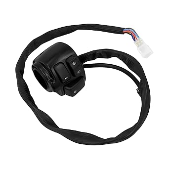 Motorcycle 1 25mm Handlebar Switch Control with Wiring Harness Fit for Harley Touring Sportster Dyna Softail (Black)
