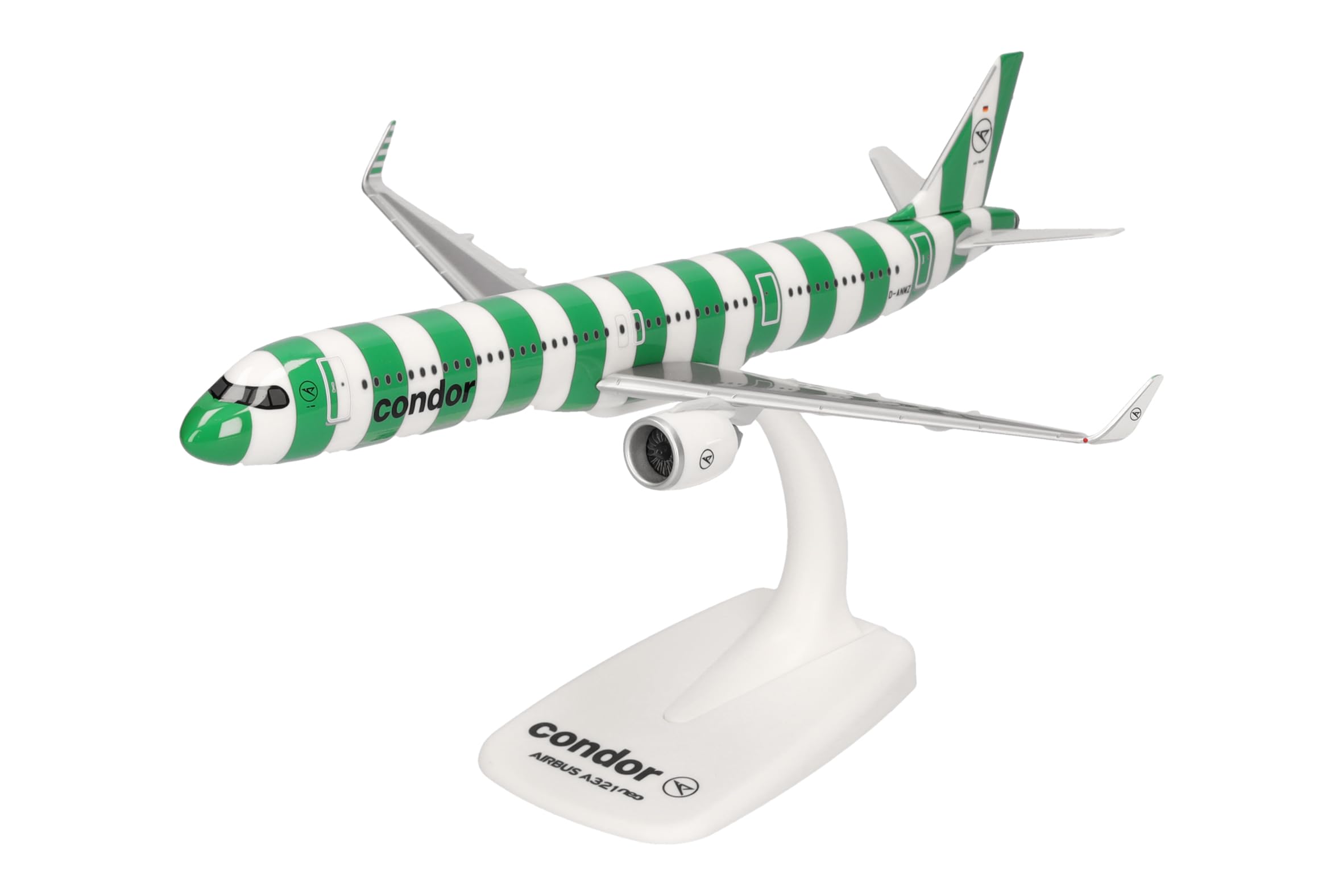 Herpa Snap-Fit modellino aereo Condor Airbus A321neo "Island", miniatura in scala 1:200, pezzo da collezione, modello con supporto, plastica - 1