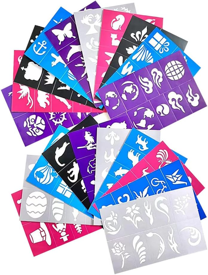 200 Pieces Face Painting Stencils for Kids Reusable Face & Body Paint