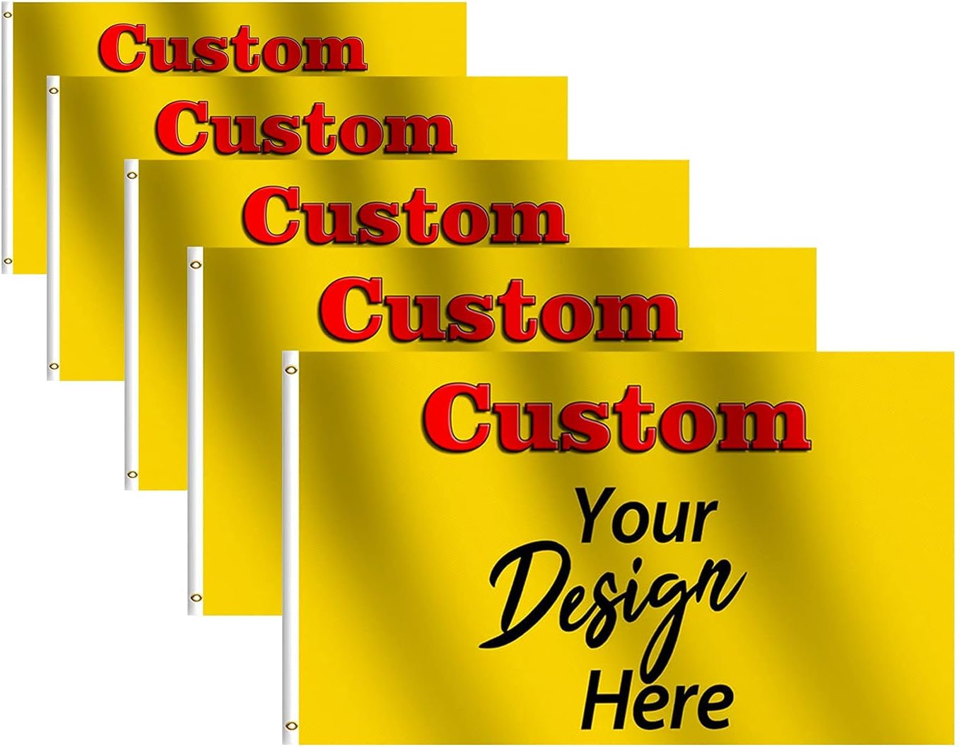 Custom Flag 3x5 Ft Premium Silk Fabric Print Logo/Design/Words Vivid