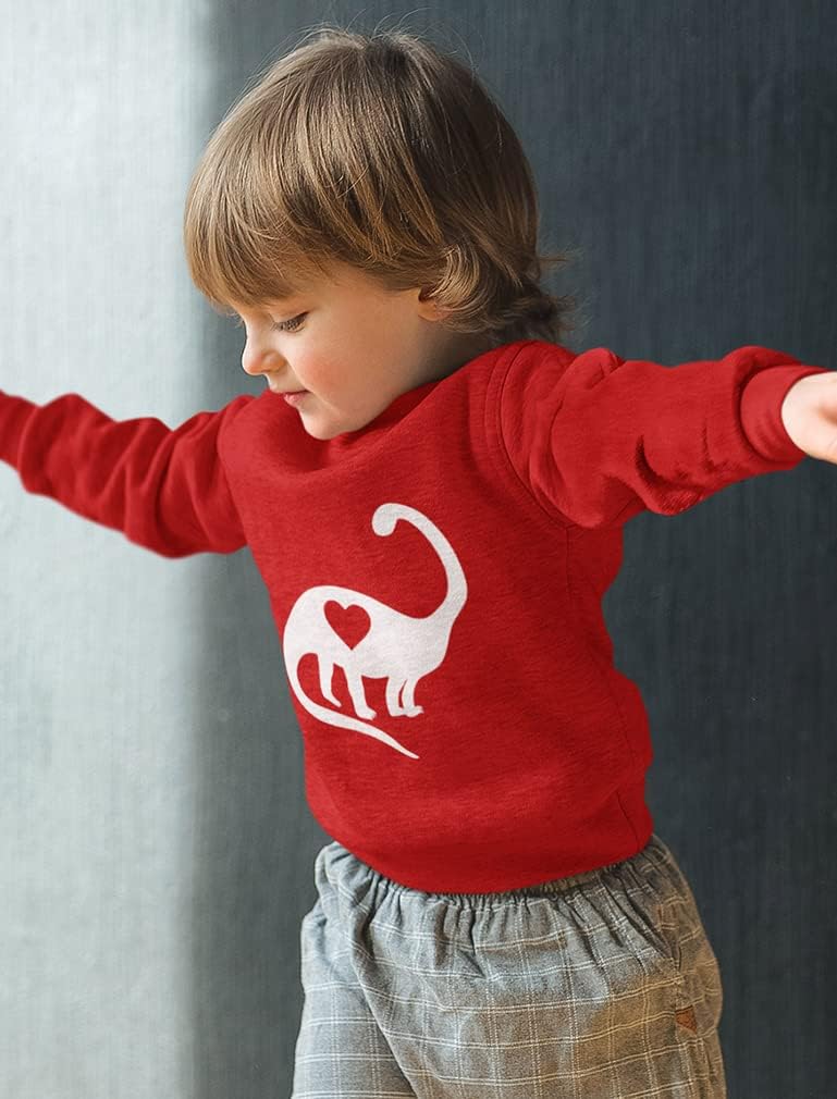 Tstars Valentines Dino Heart for Girls Boys Toddler Kids Valentines Day Shirt Girl Boy Sweatshirt