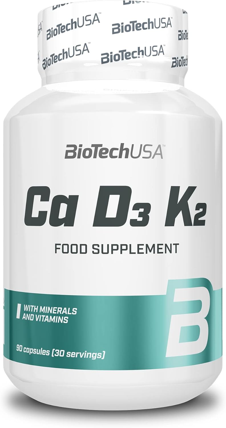 BioTechUSA Ca-D3-K2, Calcium Supplement Capsule, with Vitamins and Minerals, 90 Capsules