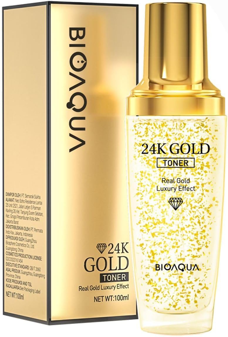 24K Gold Luxury Facial Toner, 100ml, Real Gold Effect 24K Gold Luxury Facial Toner, 100ml, Real Gold Effect