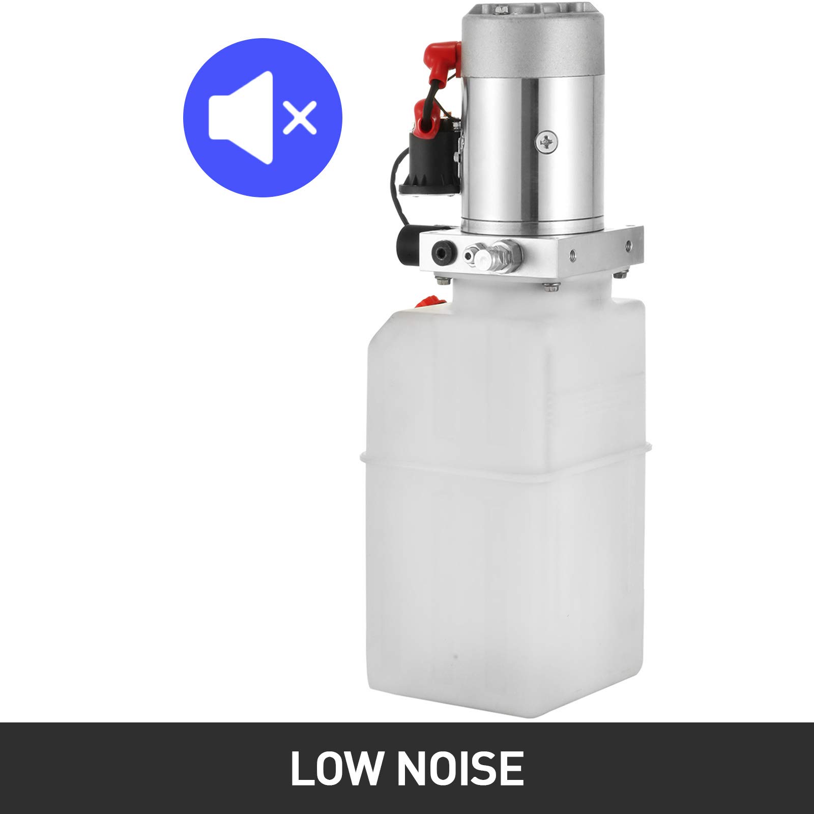 VEVOR Bomba Hidráulica con Simple Efecto 7L para Remolque de Coches Depósito de Plástico Bomba Hidráulica Remolque Tanque 12V