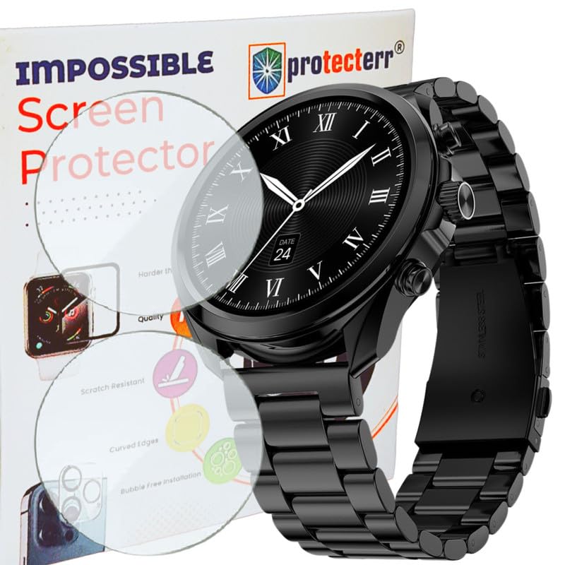 Image of 2-Pack Screen Guard for Fire-Boltt Diamond 1.43 inch inch Smartwatch Protector | Flexible, Unbreakable, Bubble-Free Installation | Not Tempered Glass | Edge-to-Edge Coverage