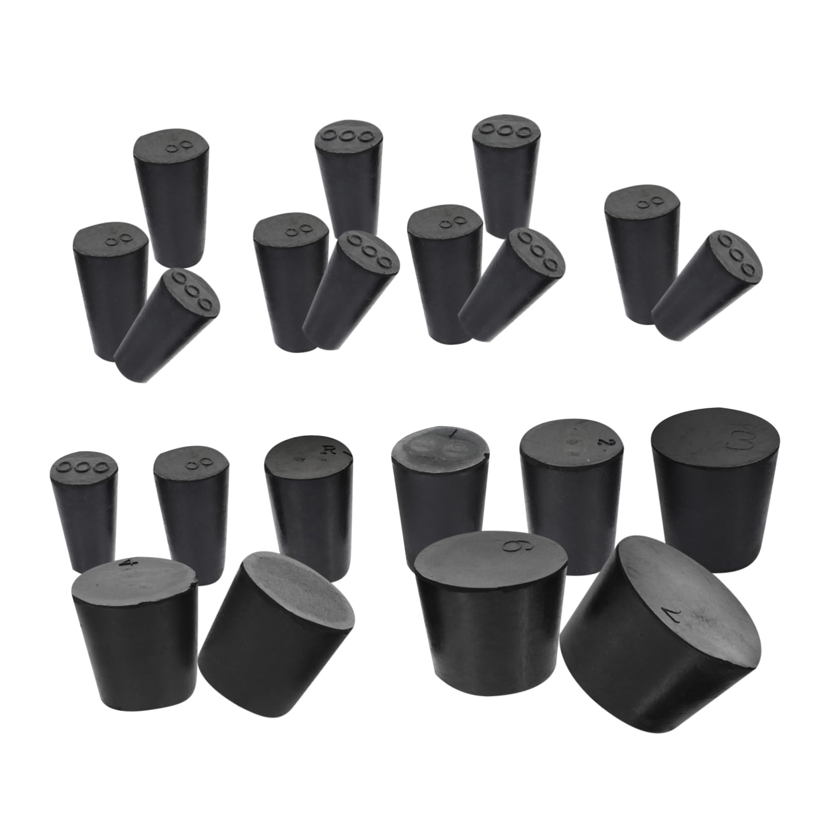ULTECHNOVO 135pièces Bouchons Caoutchouc pour Laboratoire Bouchons Hermétiques De Différentes pour Équipements De Laboratoire Et Usages Variés
