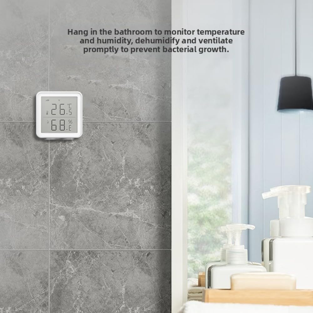 Termometro e igrometro Smart WiFi per Alexa Google Home App Controllo in Tempo Reale Temperatura Umidità Monitor con Avvisi 2.4 GHz Bianco