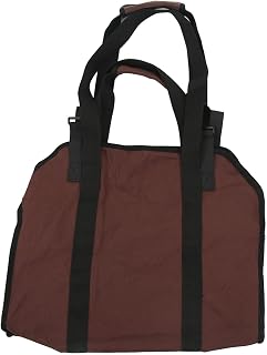 Firewood Carrier Oxford Cloth Portable Firewood Carry Bag, Foldable Camping Tote with Thick Handle for Campfire Log Transport and Outdoor Storage (Brown)