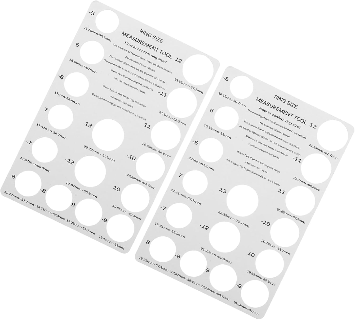 HOMSFOU 2pcs Finger Sizer Cardboard Ring Measurer and Ring Sizer Tool Comfortable Fit for Wedding Adaptation