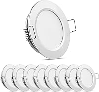 Vista 10 de Paquete de 8 luces LED de 12 voltios en forma de disco para RV, montaje empotrado en el techo, luz de techo de 7 cm, luz de techo de 12 V