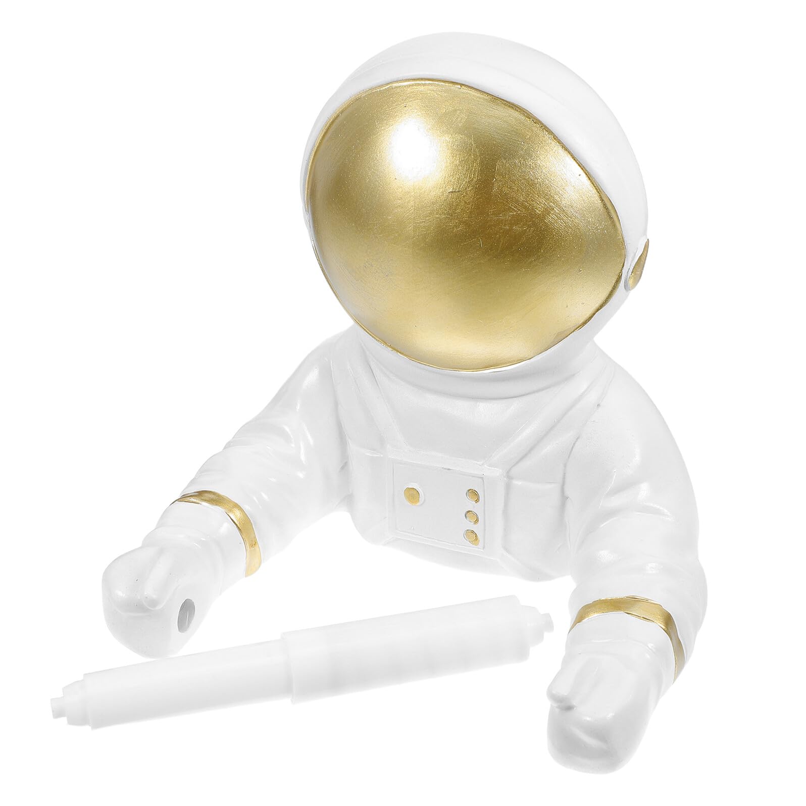 Portarotolo in Resina Oro Carta Igienica Decorativo Astronauta