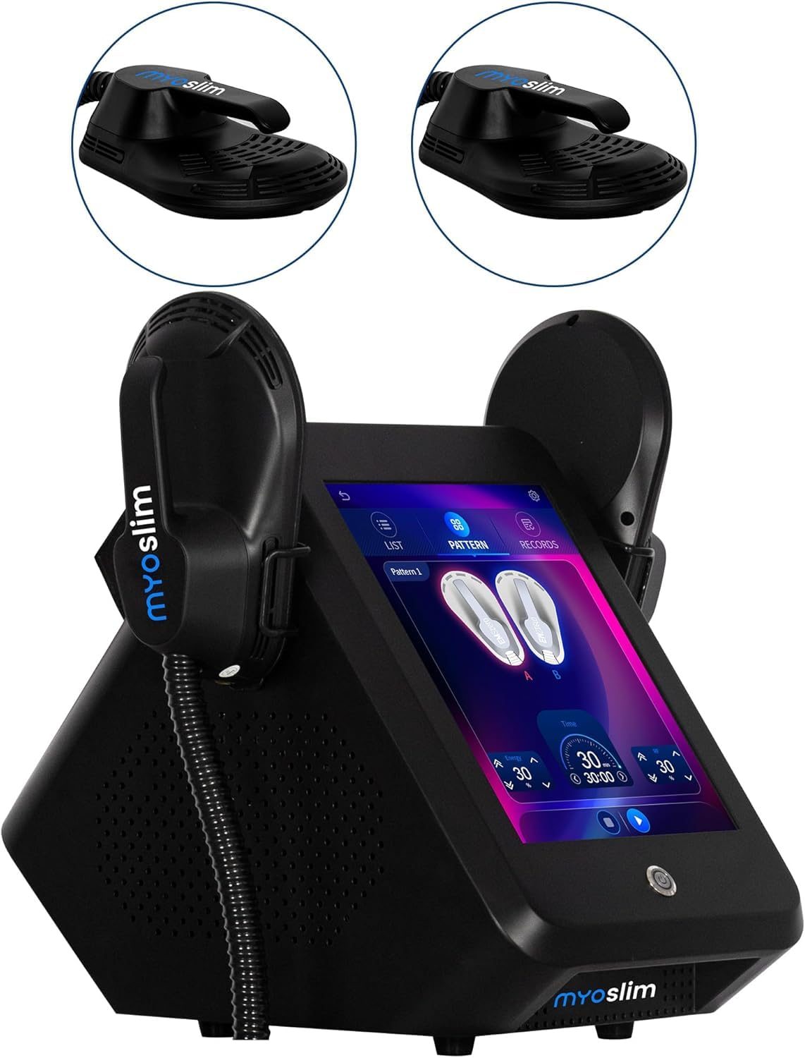Myoslim Máquina de Escultura Corporal EMS, Equipo Profesional Electromagnético para Tonificación Muscular y Reducción de Grasa, con Pantalla Táctil y Certificación CE