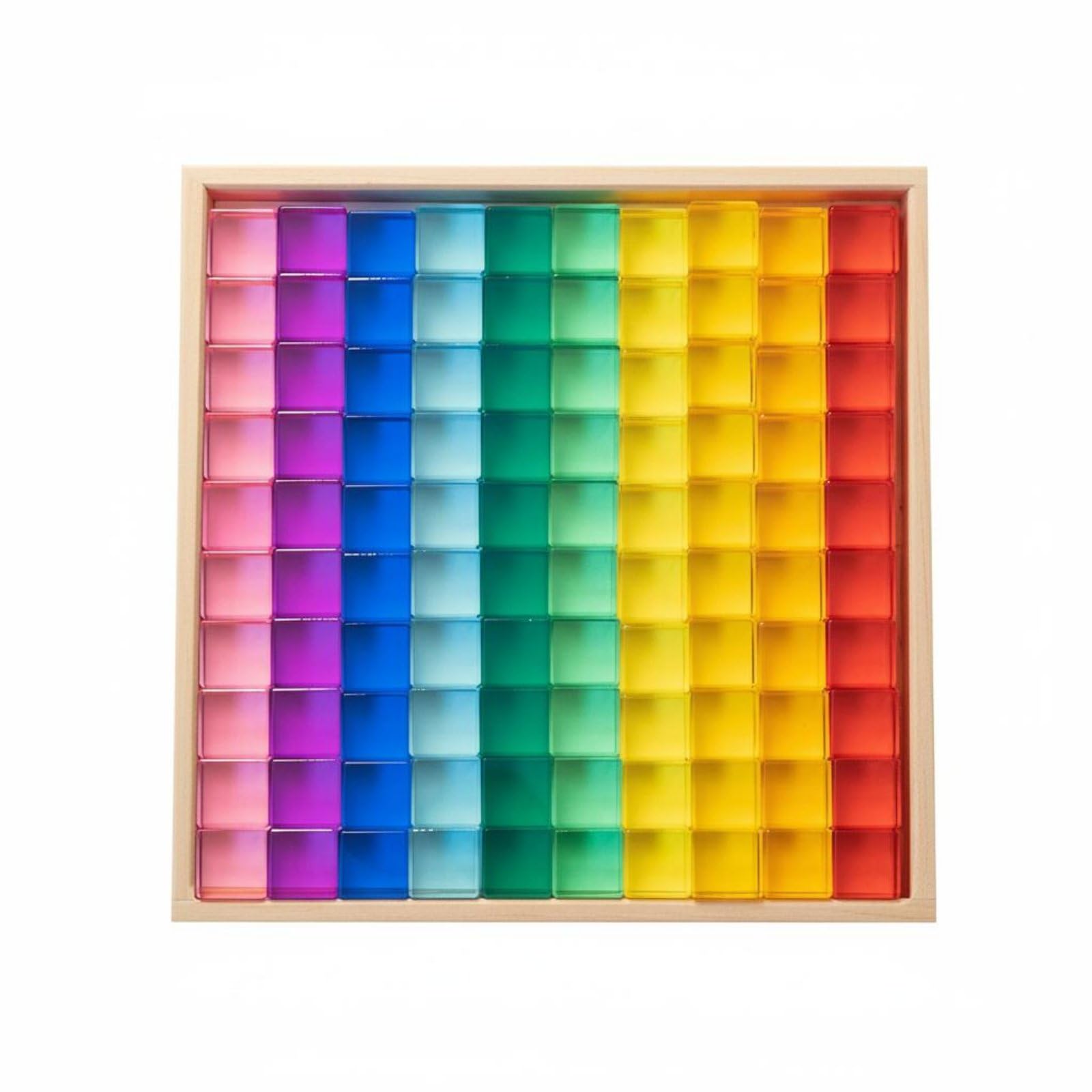 Blocchi Acrylici per Costruzioni Trasparenti Educativi Giocattolo Sensoriale creatività Bambini Sviluppo Immaginazione Adatto per Didattica Casa Apprendimento, Trasparente, Cubi 100PCS