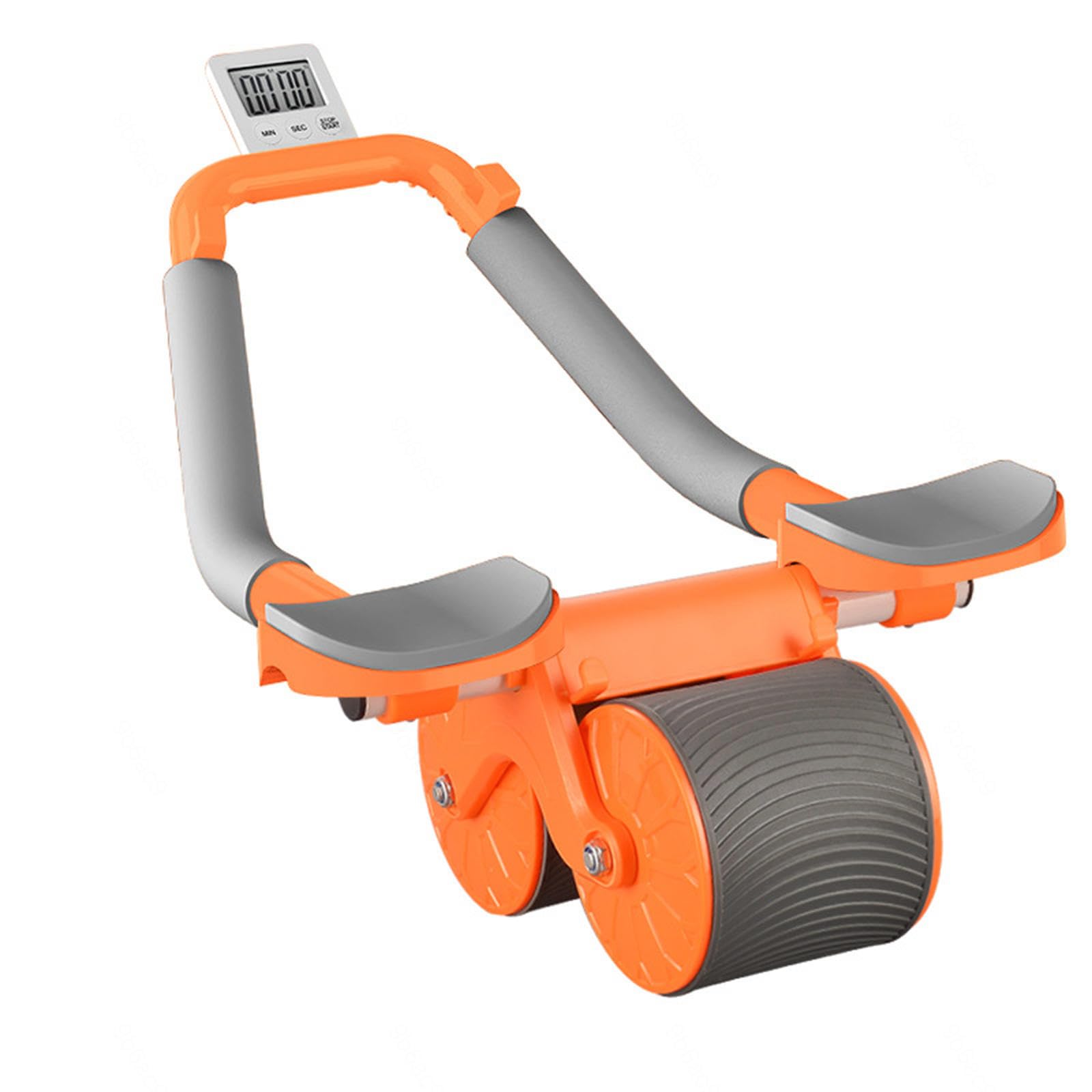 Automatisches Rebound-Bauchrad – Ab-Roller mit Ellenbogenstütze und Timer – Bauch-Roller für Rumpftraining, Heimgymnastik, Bauchübungen,A