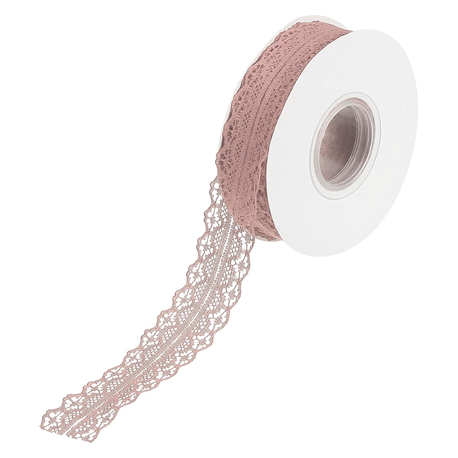 sourcing map 1.2 Inch Wide 15 Yard Lace Ribbon Floral Pattern Dark Pink Lace Trim Ribbon for Gift Wrapping Bouquets, Wedding Decor Sewing Making, and DIY Crafts