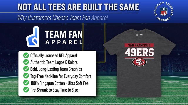 Amazon.com: Team Fan Apparel NFL Adult Team Block Tagless T-Shirt
