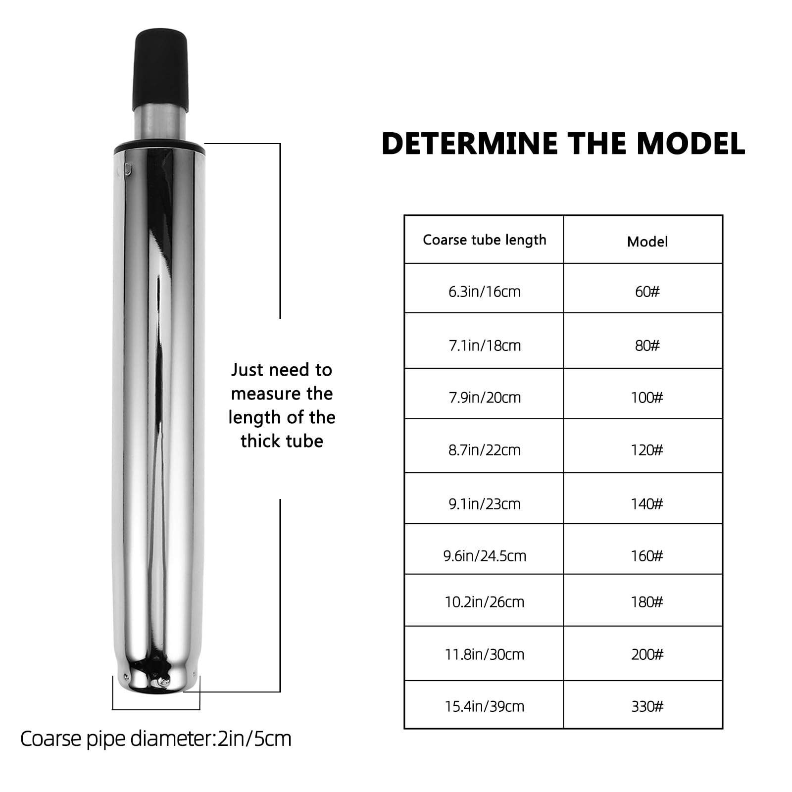 Cilindro de Gas para Sillas de Oficina Elevador Hidráulico Seguro y Resistente, Material de Acero Inoxidable y Abs para Soporte de Gran Peso en Taburetes y Sillas