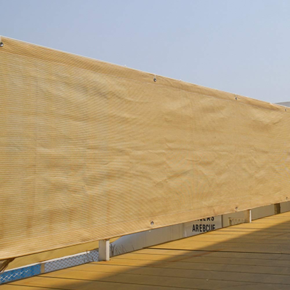 Garden Privacy Fence Screen with Grommets, Beige Shade Cloth Sail Fabric UV-Resistant Mesh for Chain-Link Fence/window/lawn/pergola/driveway/greenhouse (Size : 2m × 6m)