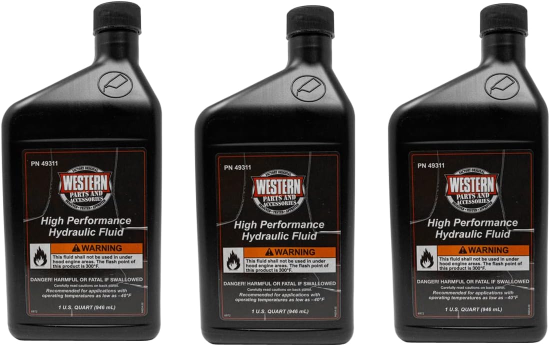 Western 3PK Genuine Original Hydraulic Fluid Snow Plow Oil 49311 Quart Bottle