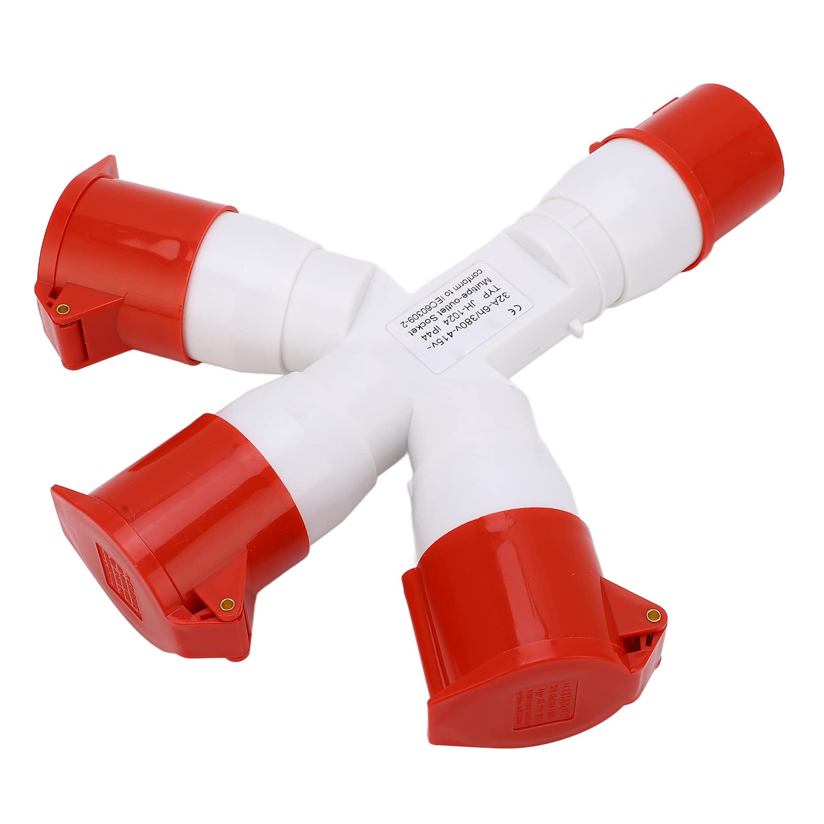 Spina per Sito Industriale 2P N E Spina Industriale 1 Ingresso 3 Uscite Prese Multiple a 4 Pin Alimentazione Connettore Elettrico 32A 380‑415V