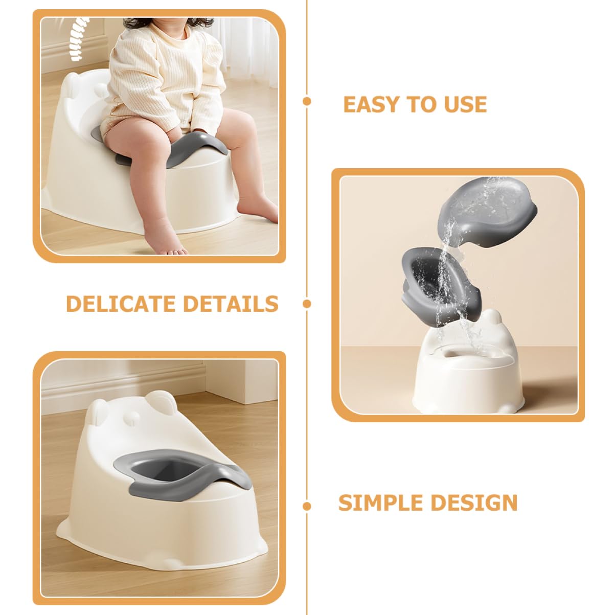 Asiento de Inodoro Portátil para Reductor Wc Infantil Entrenamiento para Ir al Baño Diseño Ergonómico y Resistente para y Uso Doméstico Color y Gris
