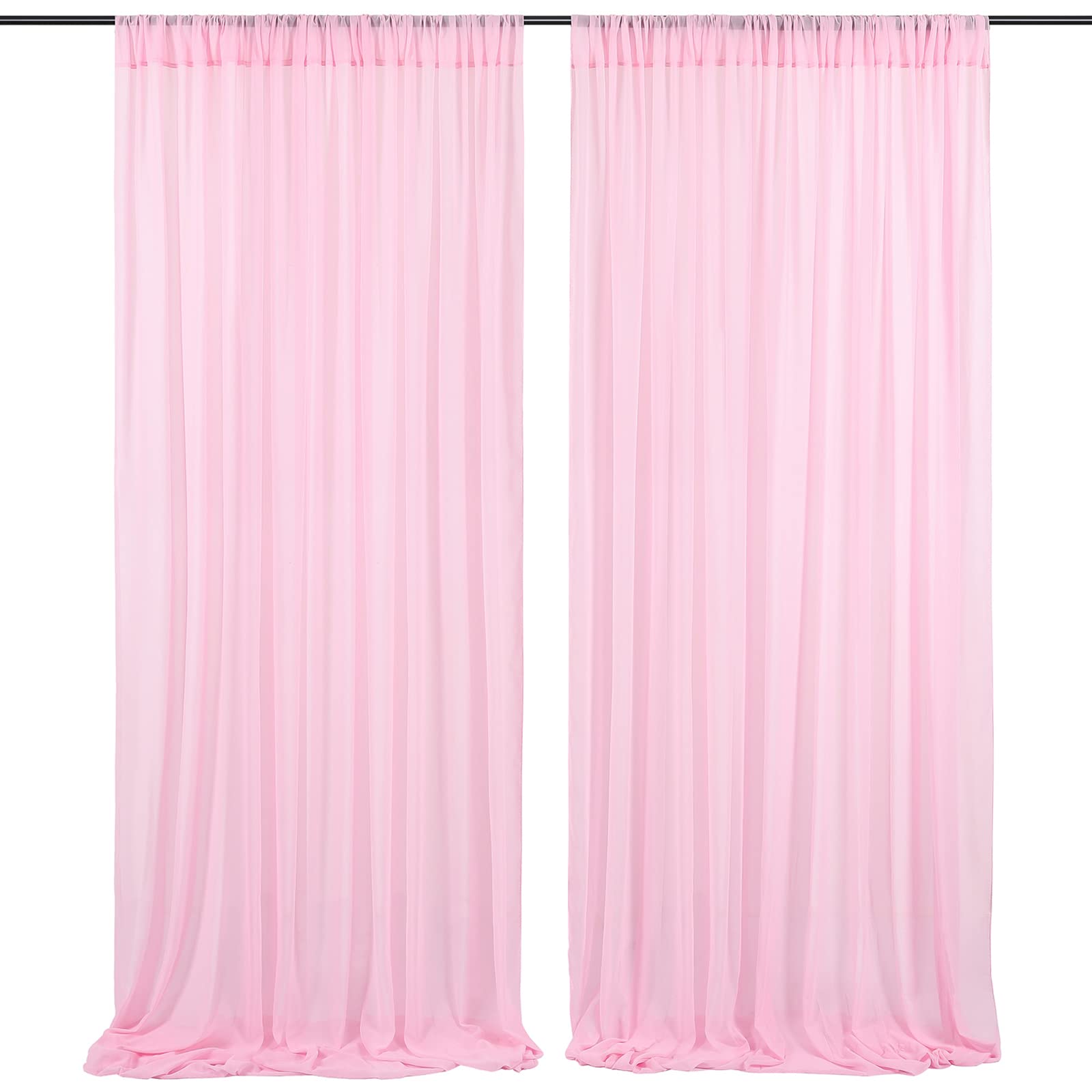 Buy Party Backdrop Background Pink Chiffon Fabric Curtains 10ft x 10ft