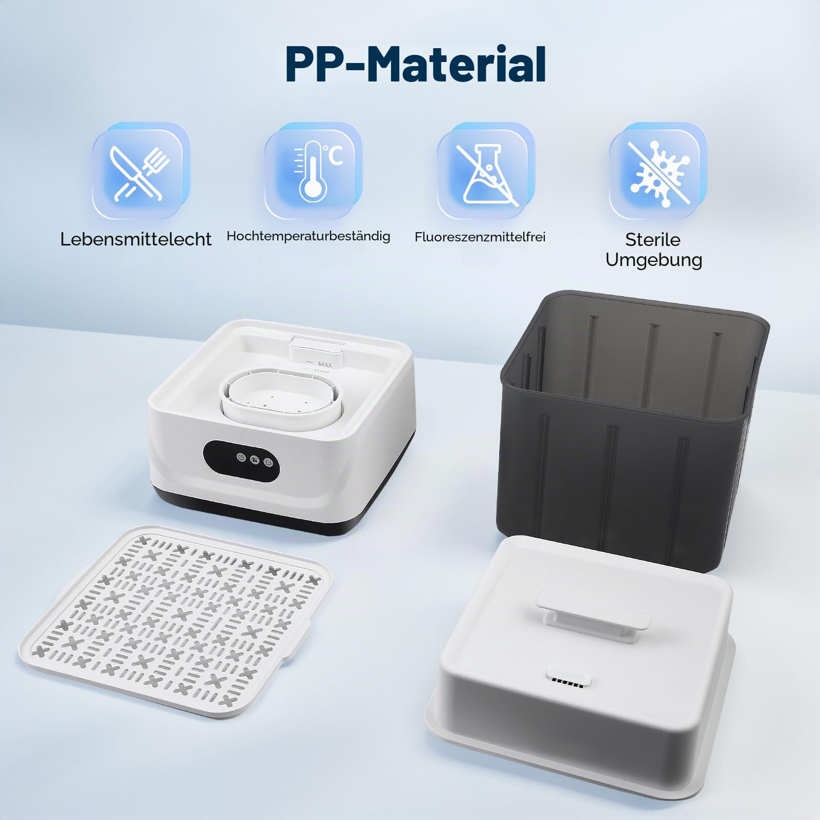 Babyflaschen Sterilisator und Trockner, Sterilisator für Babyflaschen mit Trocknerfunktion Sterilisiert, Trocknet & Heizt,Schnuller-Sterilisator und Selbstabschaltung, 9 Flaschen Kapazität