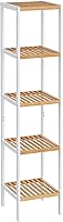 Vista 15 de SONGMICS Estantería de almacenamiento de bambú, estantería de 5 niveles, multifuncional, en la entrada, baño, sala de estar, balcón, cocina, 10.2 x