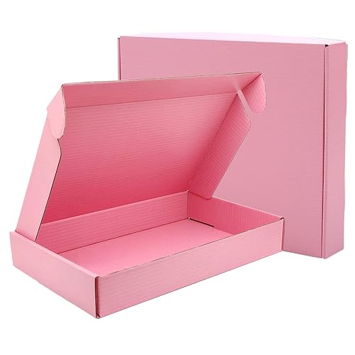 Cajas de envío rosas para pequeñas empresas, 12 x 8 x 2 pulgadas, paquete de 12, cajas de cartón corrugado para envío, embalaje, almacenamiento,