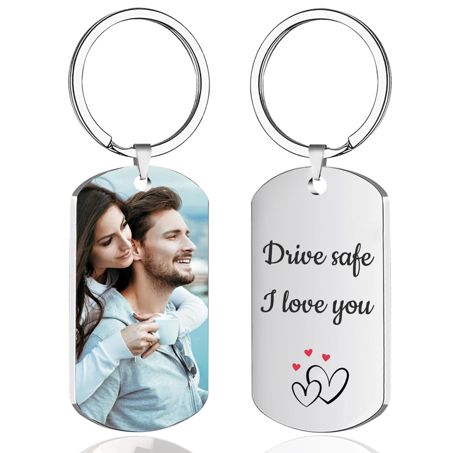 POKEHAND Custom Keychain with Picture,Personalized Keychains with Engraving Photo/Text,Customized gifts for boyfriends husbands wives and girlfriends