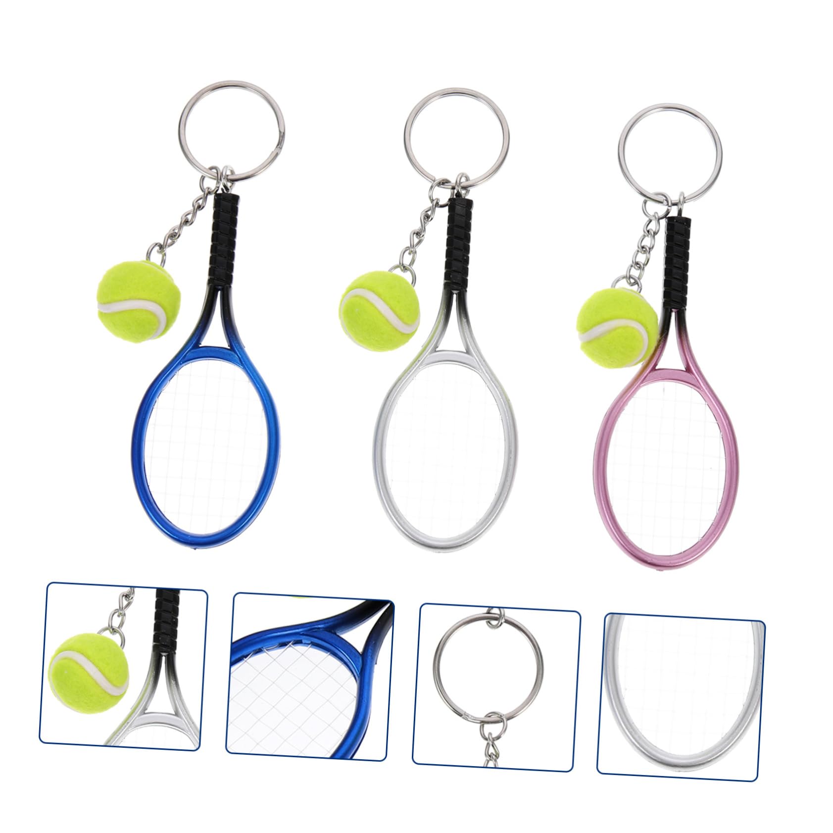 12 Piezas tenis llavero decoración del coche juguetes de baloncesto llaveros ornamento de tenis decorativo de multifunción mini decoraciones bolsas Accesorios