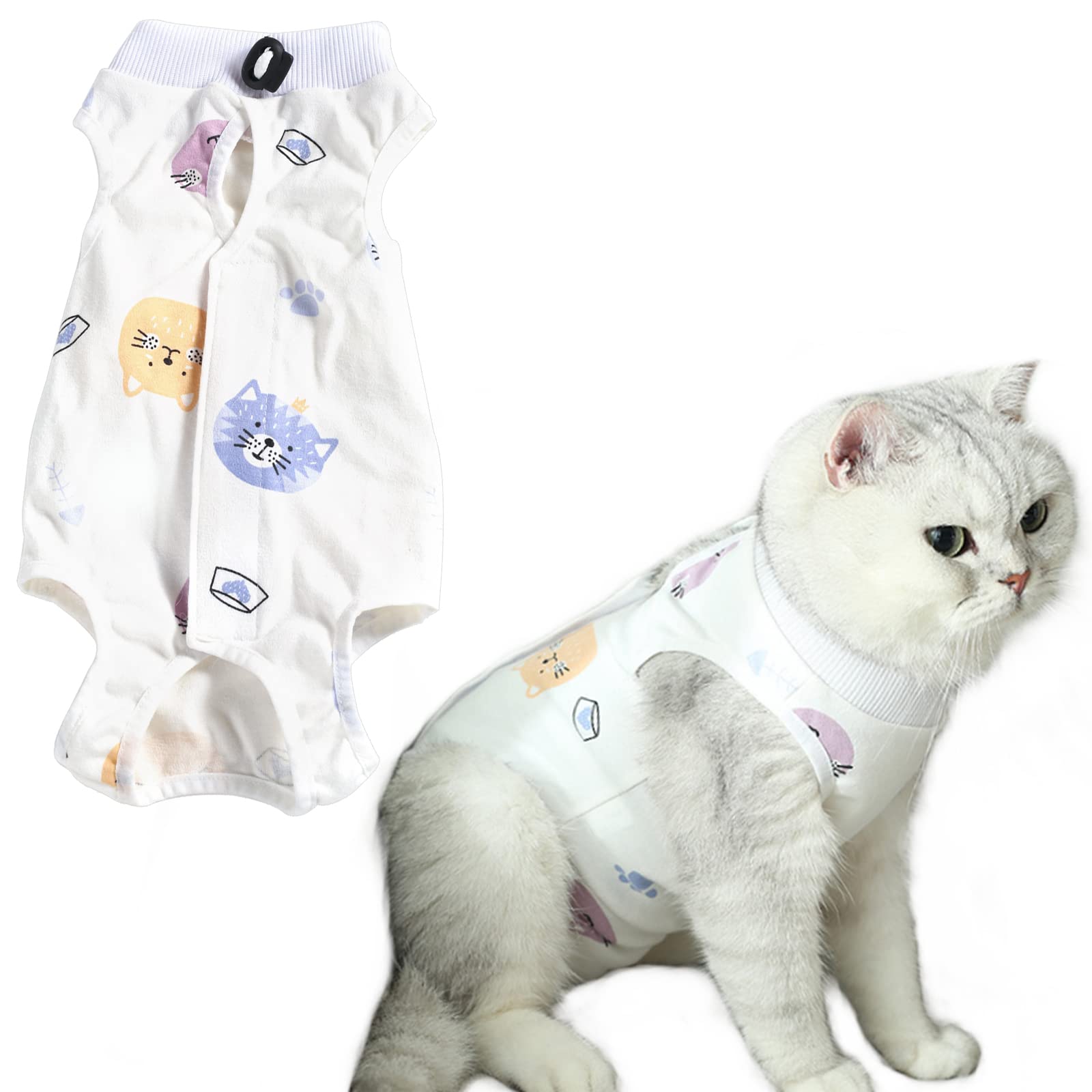 Traje de recuperación para gatos y perros de 15-18 pulgadas HACRAHO mameluco quirúrgico