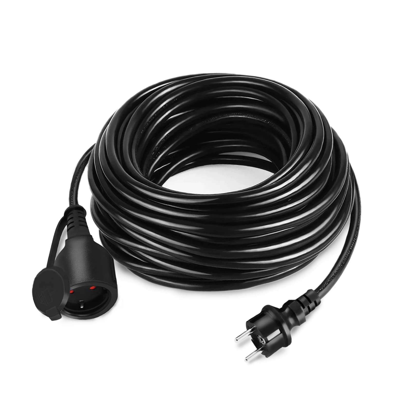 Aufun Verlängerungskabel 10m mit Schutzkappe Outdoor, Einsatz für den Außenbereichm, Verlängerung Stromkabel 3500W, 230 V IP44 mit Schuko Stecker, Schutzkontakt Baustellenkabel (10M)
