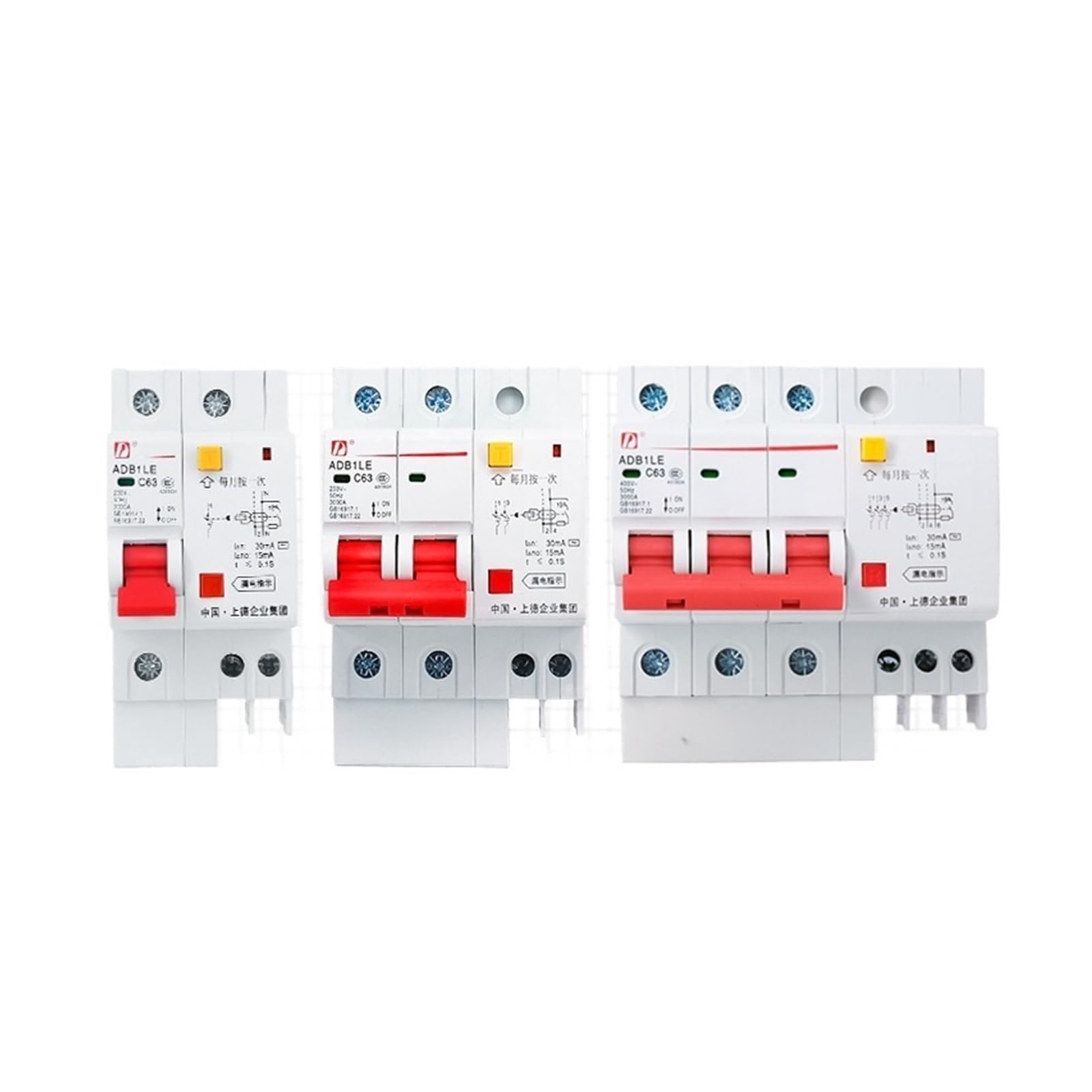 QRUYHBAJU Leakage Protector Household air Switch Circuit Breaker 1P2P4P Three-Phase Leakage DZ47LE-63/3P+N