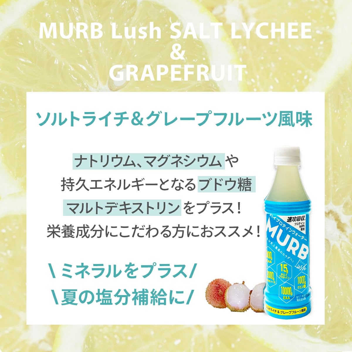 Amazon.co.jp: Lush24本 MURB【プロテインドリンク ソルトライチ