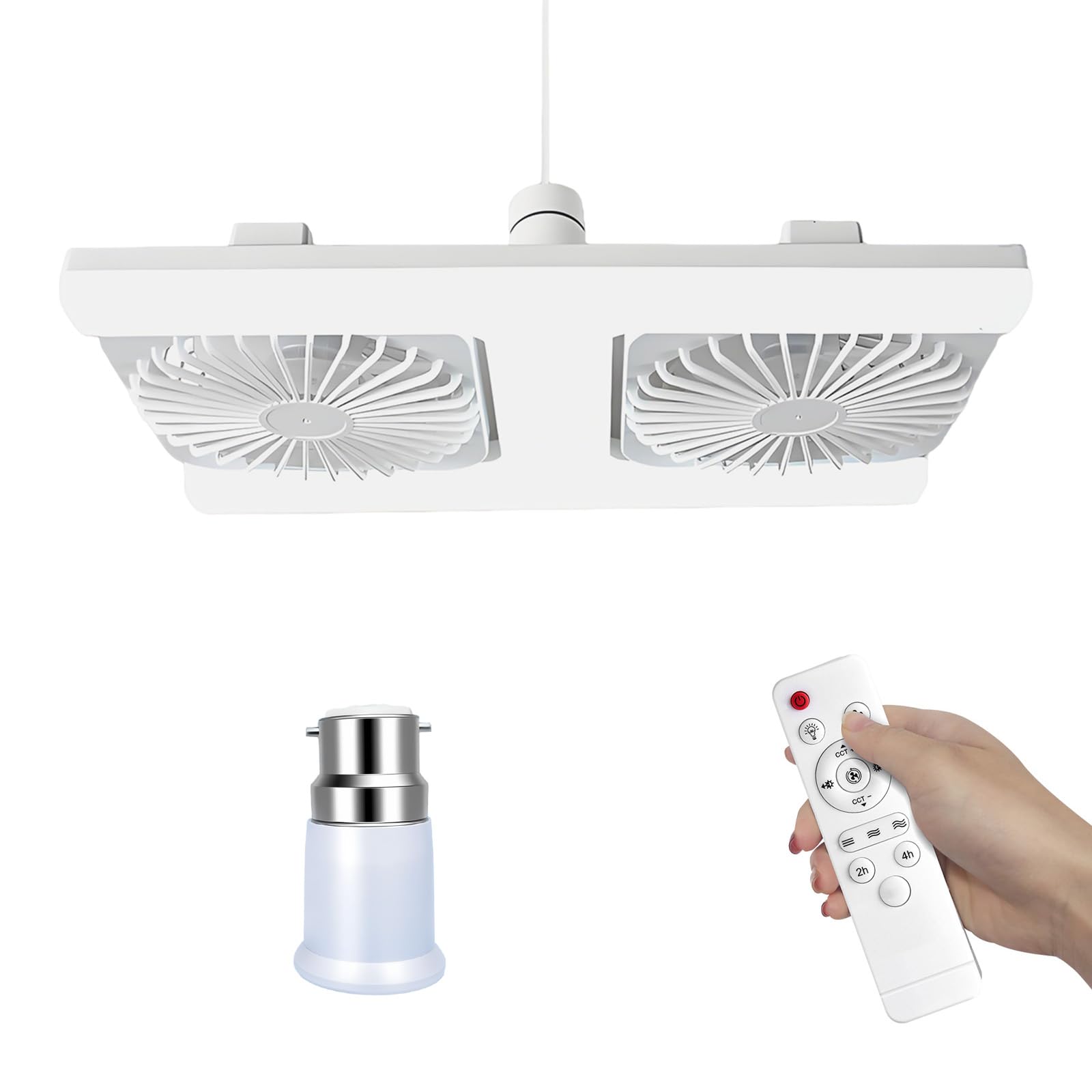 Ceiling Fans with Lights & Remote,E27 Dual Row Ceiling Fan (B22 extension)