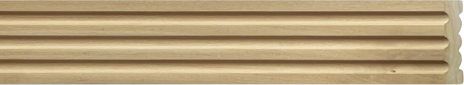 Reed and Flute Moldings in Poplar-6 pcs (Total 48 ft with Each Piece 2.5"W x 11/16"Th x 96" Long)
