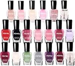 Set de vernis à ongles non toxiques, facile à éplucher et rapide à sec de vernis de ongles pour pack, Eco Friendly et à base d'eau biologique à base de vernis pour les femmes, les adolescents(20 Bouteilles) (Set-3)