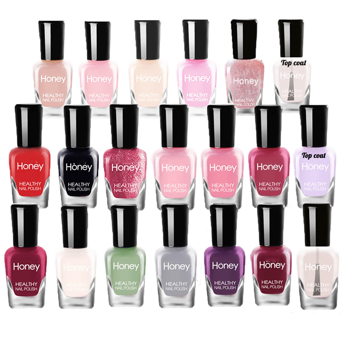 Non Toxic Nail Polish Set, Easy Peel Off and Fast Dry NailPolish Set for Pack, Eco Friendly and Organic Water Based Nail Polish for Women,Teens(20 Bottles)