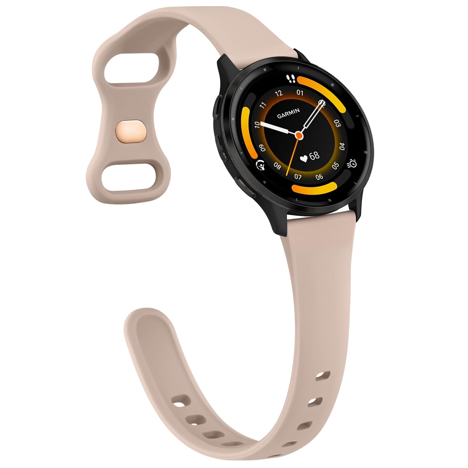 Slim Strap for Garmin Forerunner 255, 265, Venu 2/Venu 3/Vivoactive 4 45mm, 22mm Soft Slim Silicone Quick Release Band for 255/265 Music,Legacy Hero Strap Milk Tea