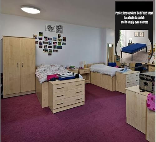 Miniatura 2 de Gilbin - Sábana de algodón extra larga para dormitorio universitario, sábana bajera ultra suave, tamaño individual XL, sábana suave sin arrugas,