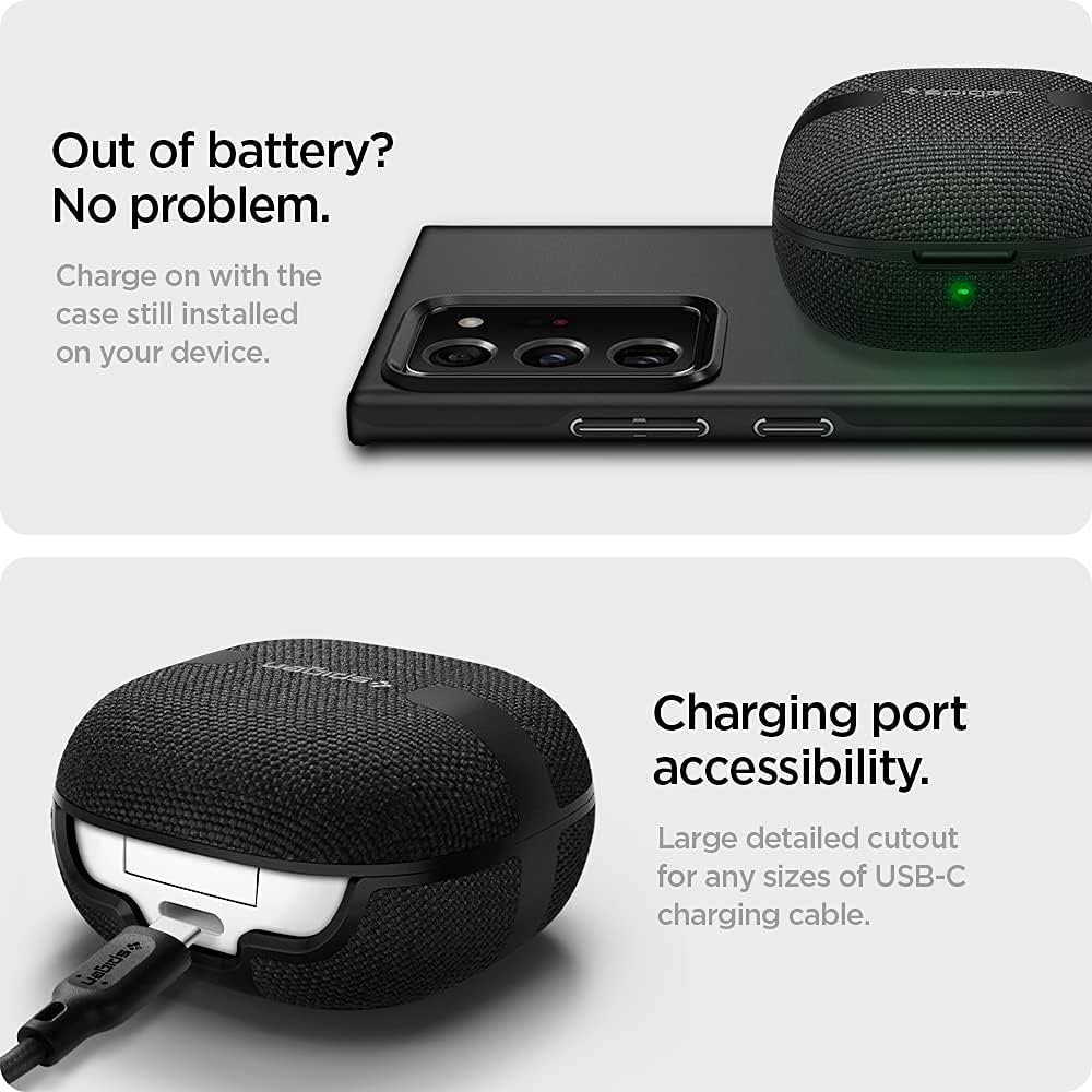 Spigen Urban Fit Designed for Galaxy Buds Core (2025) / FE (2023) / Buds2 Pro (2022) / Buds 2 (2021) / Buds Pro (2021) / Buds Live (2020) Shockproof Protective Cover - Black