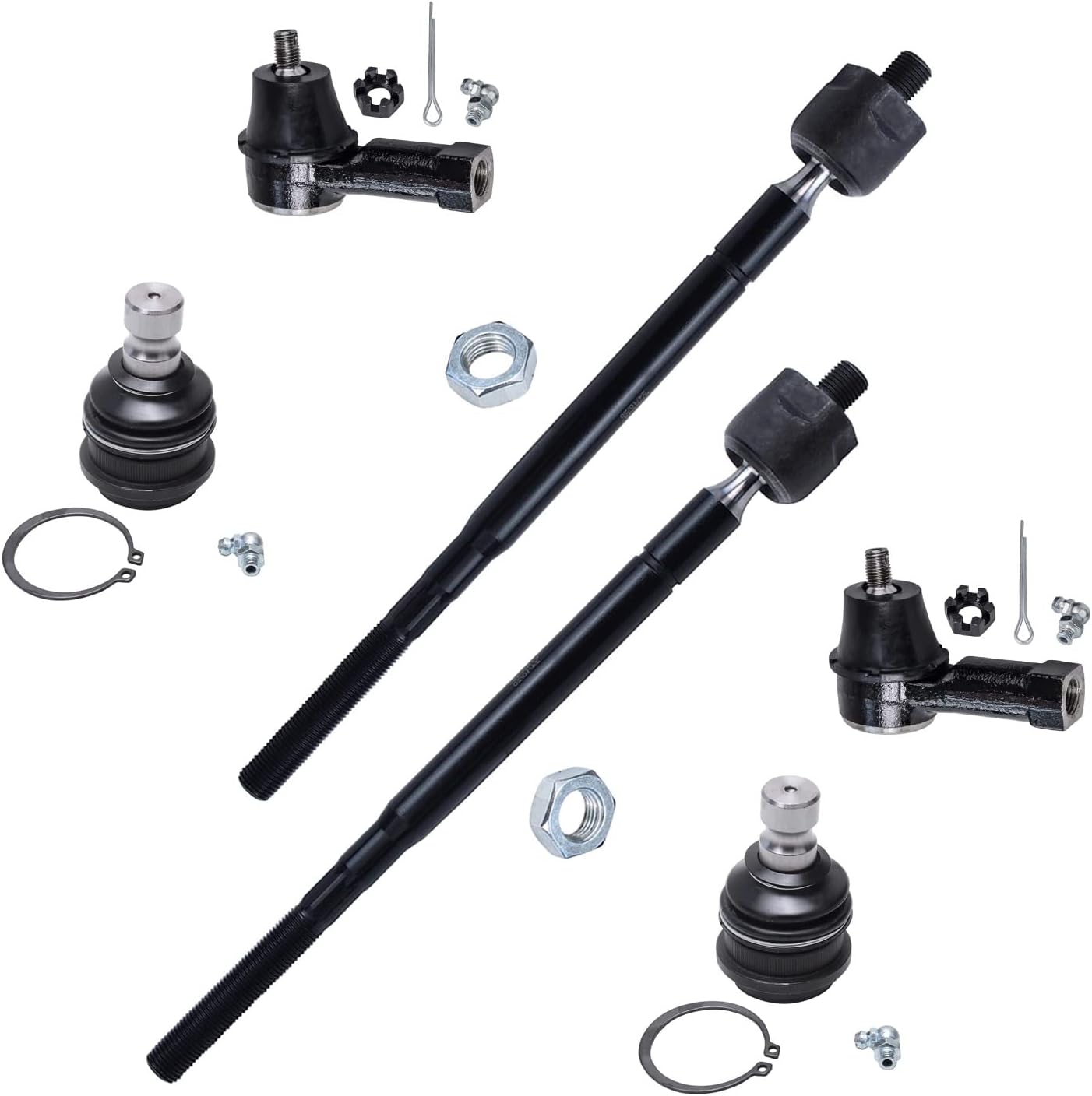 Detroit Axle 6PC Front Inner Outer Tie Rods Lower Ball