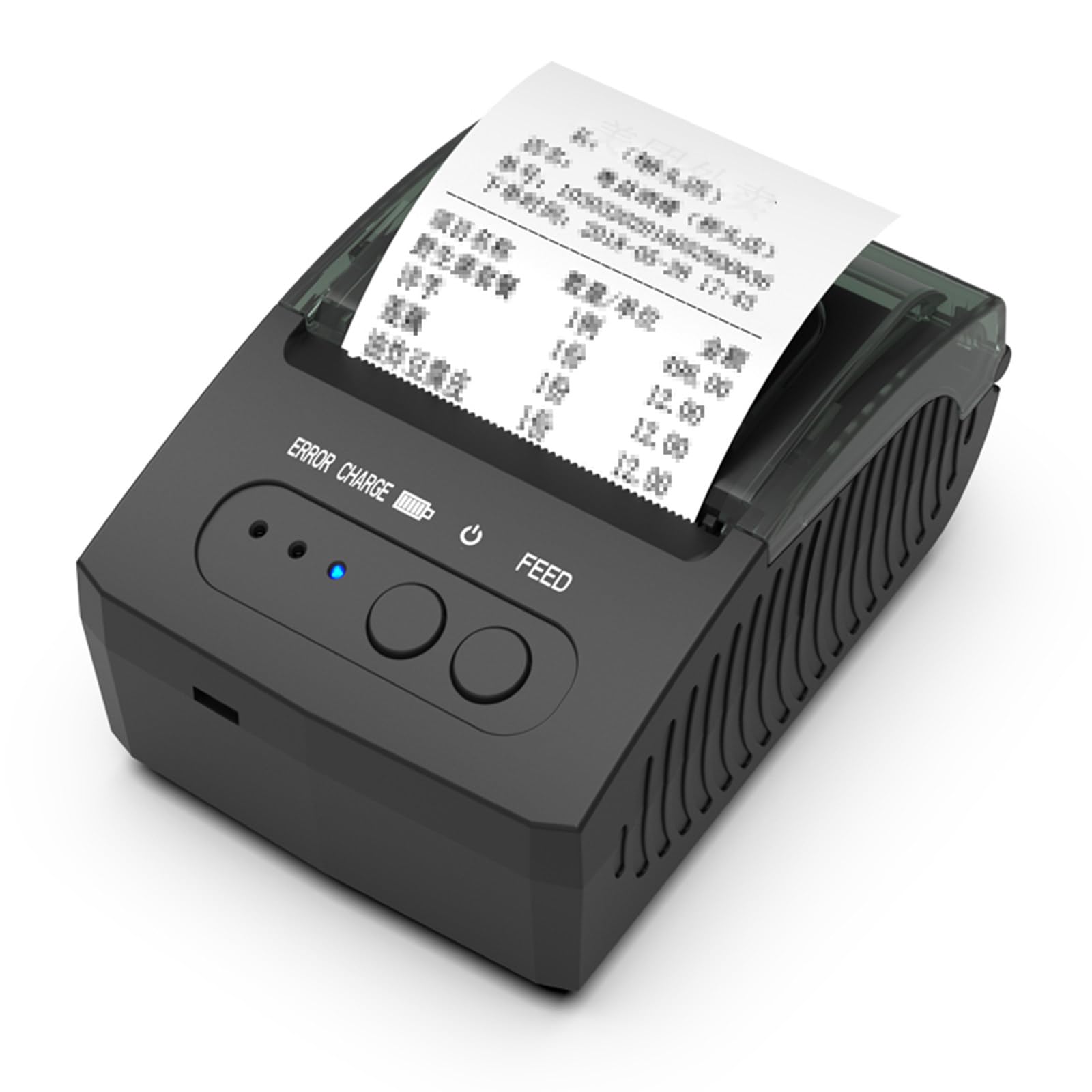 Termiczna drukarka pokwitowań Mini USB + Bluetooth, przenośna drukarka pokwitowań o rozdzielczości HD 58 mm, kompatybilna z telefonem z systemem Android/iOS, czarna