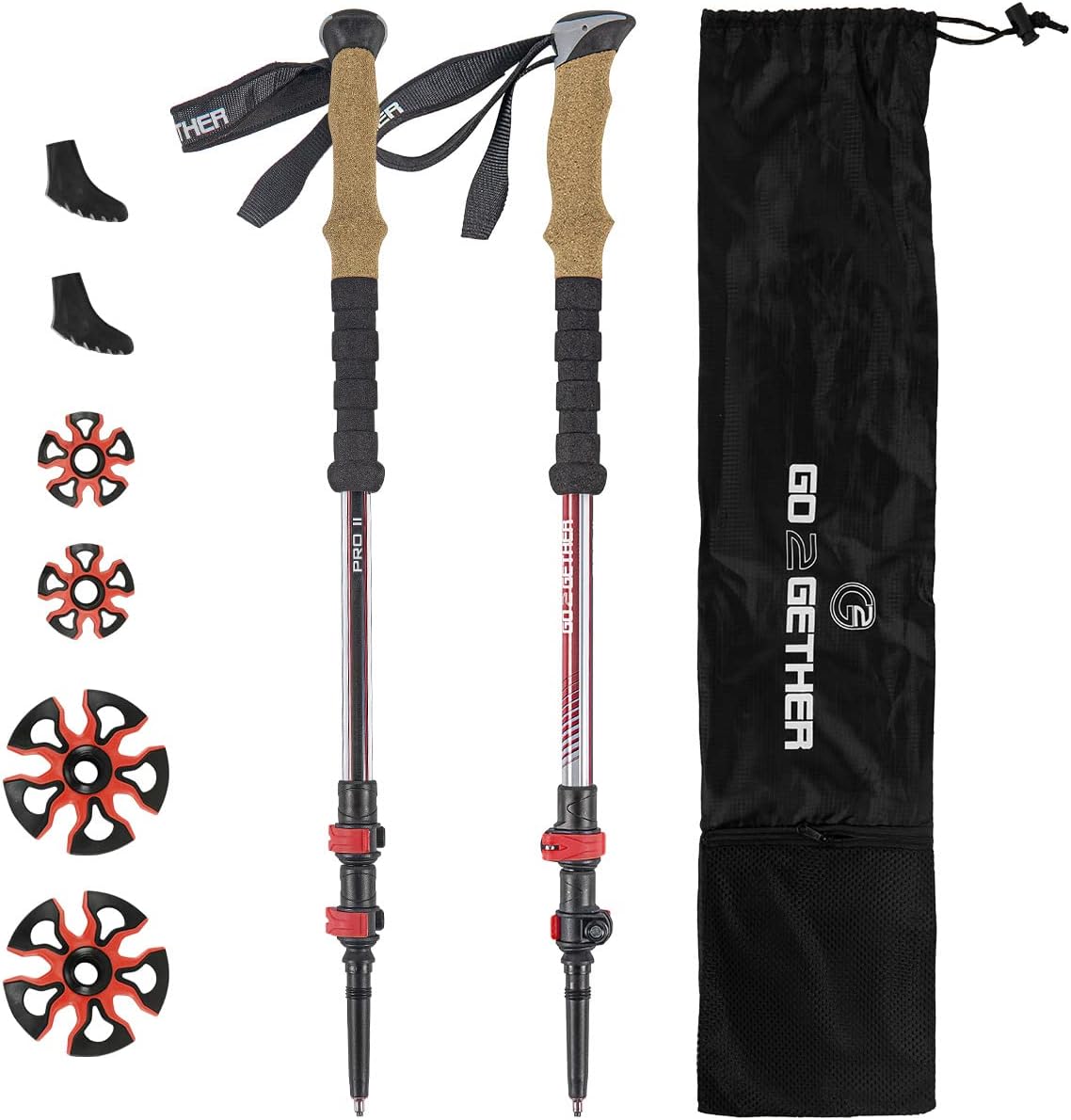 G2 Hiker Trekking Hiking Poles Telescopic/Aluminium Alloy/EVA Foam Grip/Cork Grip/Foam Padded Wrist Strap/ Auto-Adjustable Strap / Quick Flip Lock (Pack of 2 Poles).Yellow/Blue