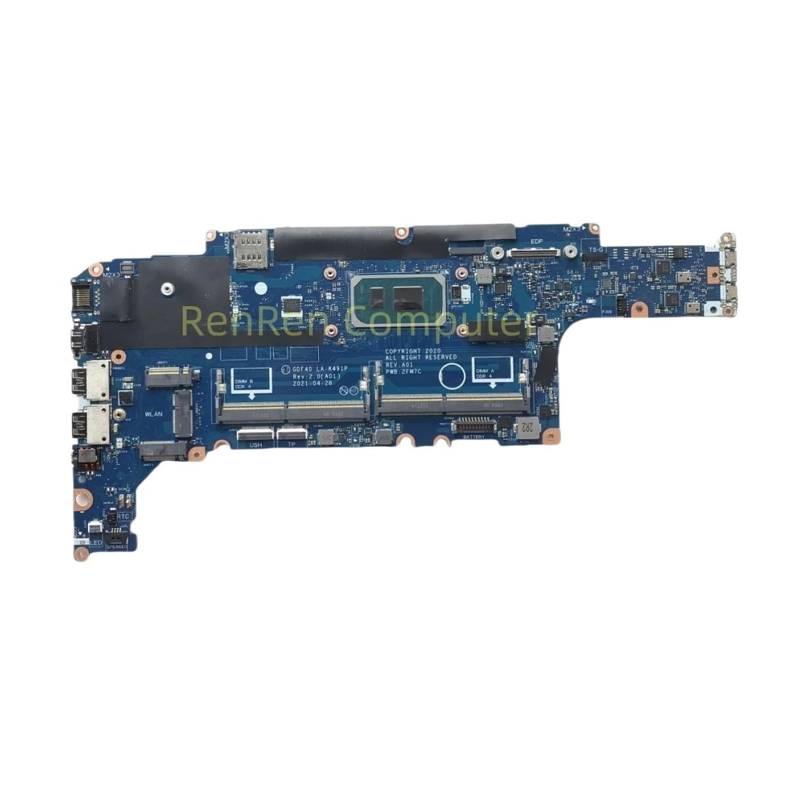 Carte mère PC portable GDF40 entièrement testée avec CPU Intel Core i5-1135G7 0NP64J - 5
