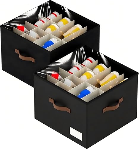 Organizador de zapatos para armario, paquete de 2 contenedores plegables de almacenamiento de zapatos, se adapta a hasta 16-32 pares, caja