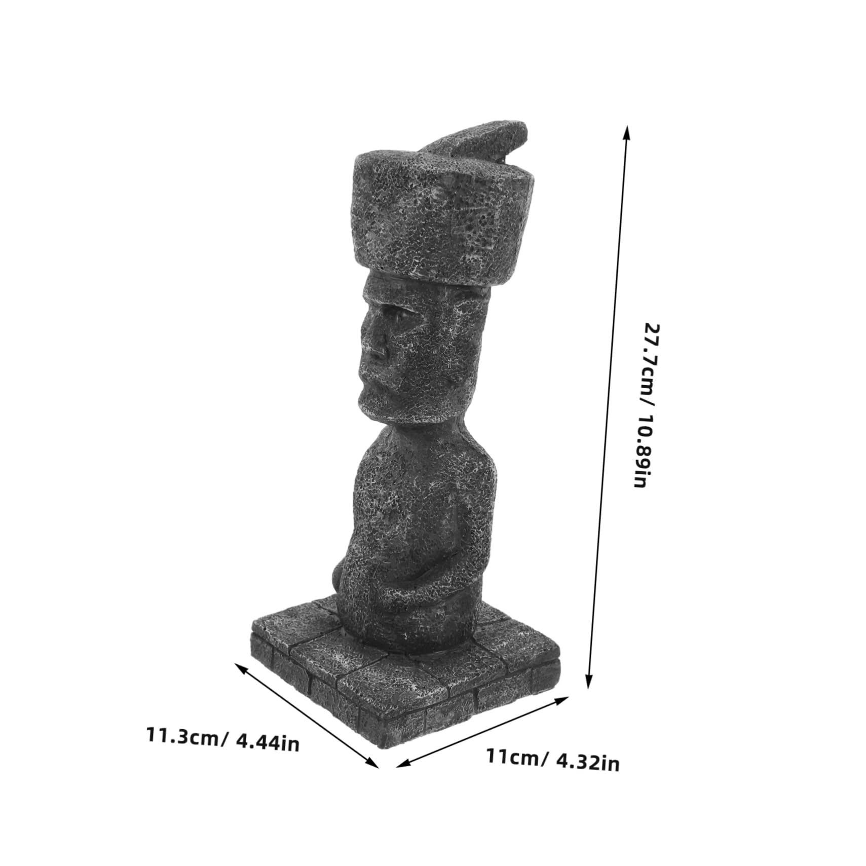Statua Moai in Resina per Acquario, Effetto Roccia Realistico, Decorazione Paesaggistica Antica per Ufficio e Vasca,