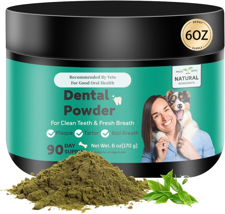 Dog Teeth Cleaning Powder Large Capacity Dog Dental Powder for Teeth Cleaning, 6oz Breath Fresher Plaque Off Tartar Remover for Pet, 90 Day Supply Dental Care for Breath Dog Teeth Cleaning Powder Large Capacity Dog Dental Powder for Teeth Cleaning, 6oz Breath Fresher Plaque Off Tartar Remover for Pet, 90 Day Supply Dental Care for Breath